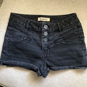 High- Waisted Black Jean Shorts